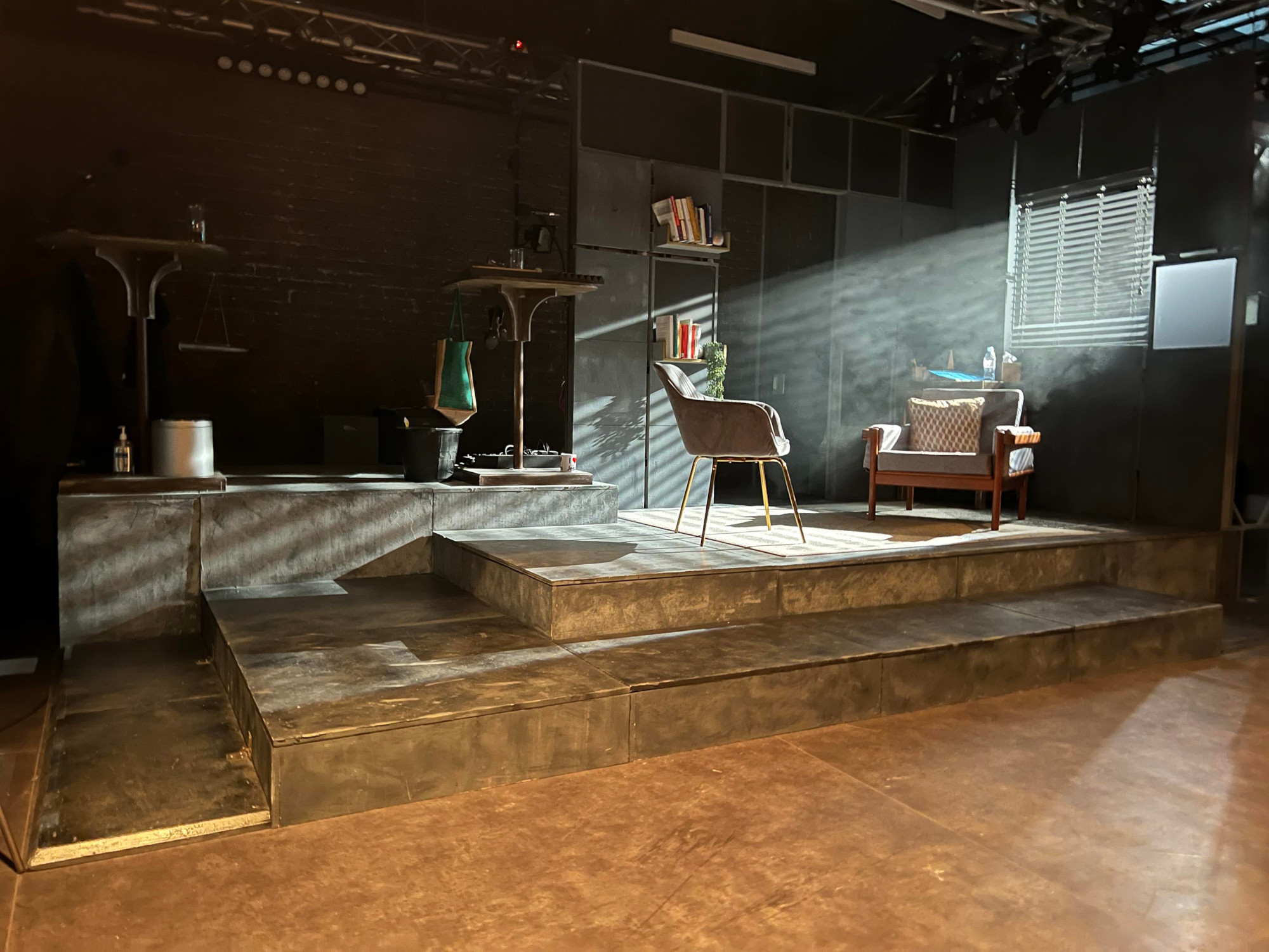 The Invisible Man set, lit with haze